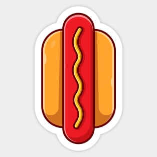 Hotdog Cartoon Vector Icon Illustration (21) Sticker